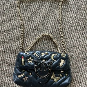 PINKO Mini Love Bag One Chevron Shoulder Bag